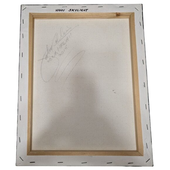 Turtle "Honu Skylight" Sea Turtle Painting 2015 By Hawaii Artist Signed - Picture 6 of 14